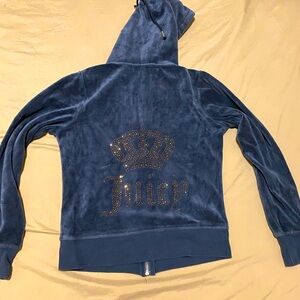 Juicy Couture Dark Gray Velour Tracksuit Jacket and Joggers Pants